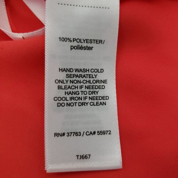 Laundry Shelli Segal Womens Blouse Sz XL Sleeveless Keyhole Back Tank Poinsettia - Picture 9 of 9